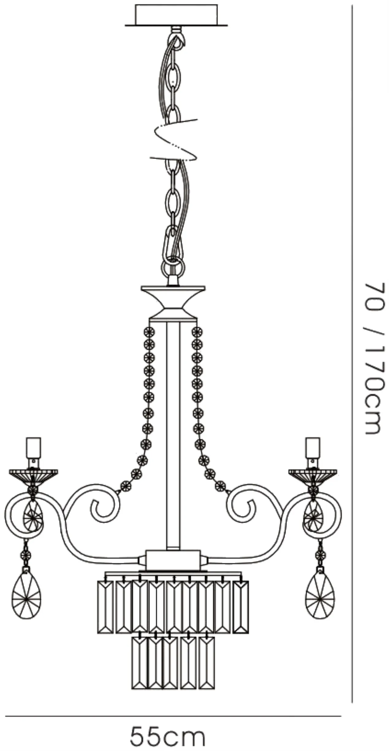 Eden Crystal Ceiling Lights Diyas Multi Arm Crystal Fittings